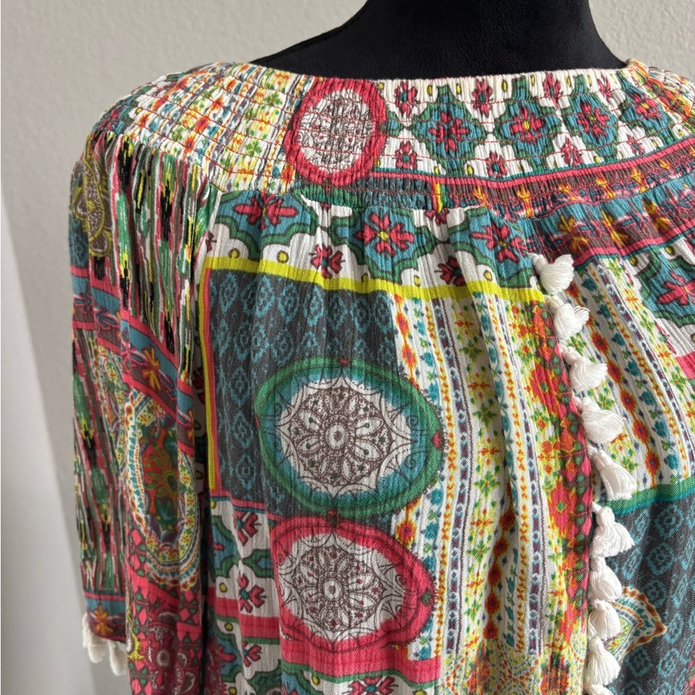 Soft Surroundings Boho Patchwork Top Featuring An… - image 4